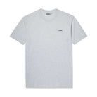 Front view of Lanzera Club Tee in Heather with chest logo patch on t-shirt.